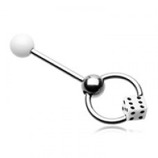 Dice Top UV Acrylic Slave Barbell Ring