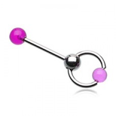 UV Acrylic Ball Top Slave Barbell Ring