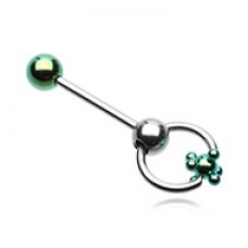 Colorline PVD Studded Ball Slave Barbell Ring
