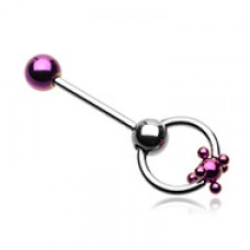 Colorline PVD Studded Ball Slave Barbell Ring