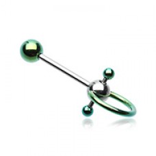 Colorline PVD Double Ball Slave Barbell Ring