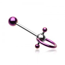 Colorline PVD Double Ball Slave Barbell Ring
