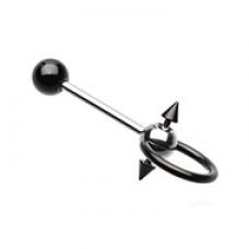Colorline PVD Double Spike Slave Barbell Ring