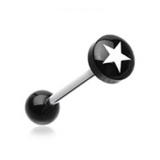 Star Eri Logo Acrylic Barbell Tongue Ring