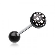 Multi Stars Logo Acrylic Barbell Tongue Ring