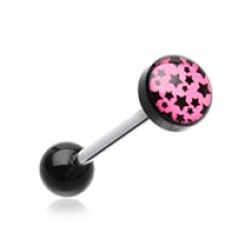 Multi Stars Logo Acrylic Barbell Tongue Ring