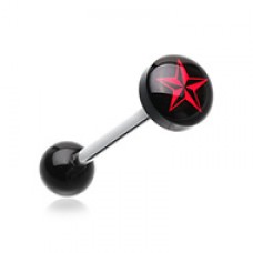 Nautical Star Logo Acrylic Barbell Tongue Ring