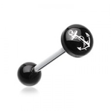 Classic Anchor Logo Acrylic Barbell Tongue Ring