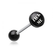 LICK ME' Logo Acrylic Barbell Tongue Ring