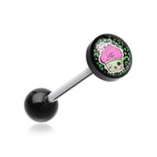 Zombie Cupcake Logo Acrylic Barbell Tongue Ring