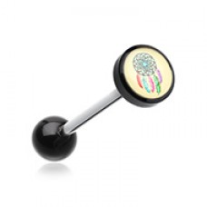 Retro Dreamcatcher Logo Acrylic Barbell Tongue Ring
