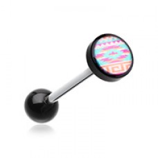 Pastel Navajo Logo Acrylic Barbell Tongue Ring