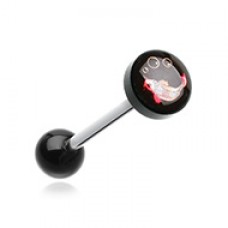 Koi Fish Logo Acrylic Barbell Tongue Ring