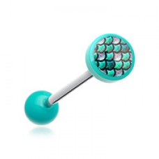 Aquatic Mermaid Scale Acrylic Barbell Tongue Ring