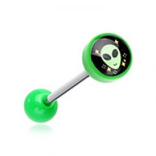 Out of this World Alien Logo Acrylic Barbell Tongue Ring