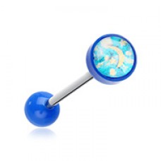 Starry Night Acrylic Logo Barbell Tongue Ring