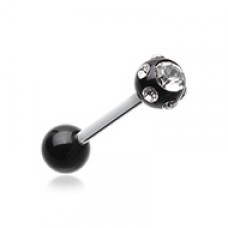 Aurora Gem Ball UV Acrylic Barbell Tongue Ring