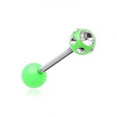 Aurora Gem Ball UV Acrylic Barbell Tongue Ring