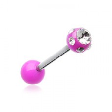 Aurora Gem Ball UV Acrylic Barbell Tongue Ring