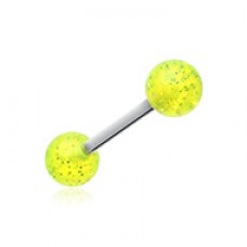 Glitter Ball UV Acrylic Barbell Tongue Ring