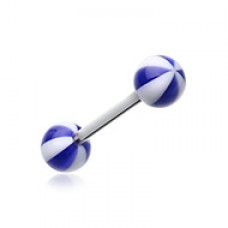 Beach Ball Acrylic Top Barbell Tongue Ring