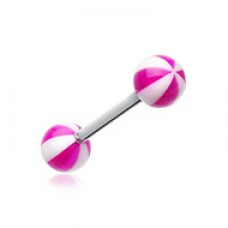 Beach Ball Acrylic Top Barbell Tongue Ring