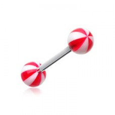 Beach Ball Acrylic Top Barbell Tongue Ring