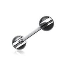Clear Stripe UV Acrylic Barbell Tongue Ring