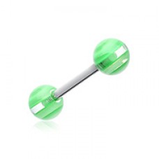 Clear Stripe UV Acrylic Barbell Tongue Ring