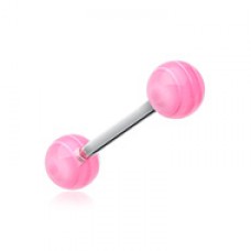 Clear Stripe UV Acrylic Barbell Tongue Ring