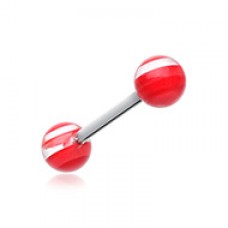 Clear Stripe UV Acrylic Barbell Tongue Ring
