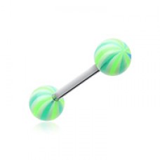 Candy Swirl Acrylic Top Barbell Tongue Ring