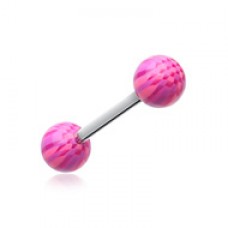Native Checker Acrylic Top Barbell Tongue Ring