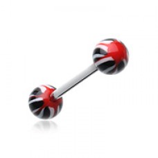 Swirl Punch Acrylic Top Barbell Tongue Ring