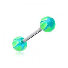 Swirl Punch Acrylic Top Barbell Tongue Ring