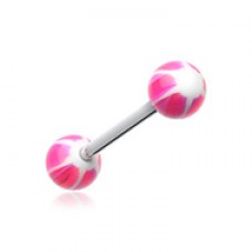 Swirl Punch Acrylic Top Barbell Tongue Ring