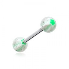 Star Punch Acrylic Top Barbell Tongue Ring