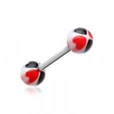 Heart Tetrad Acrylic Top Barbell Tongue Ring