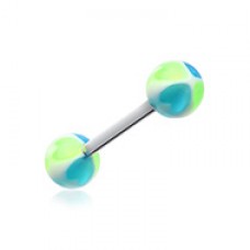 Heart Tetrad Acrylic Top Barbell Tongue Ring