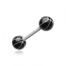 Basketball Acrylic Top Barbell Tongue Ring