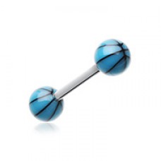 Basketball Acrylic Top Barbell Tongue Ring
