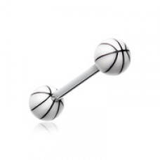 Basketball Acrylic Top Barbell Tongue Ring