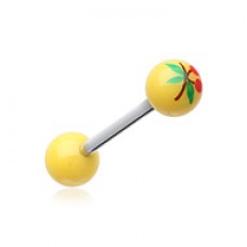 Cherries Cherry Acrylic Top Barbell Tongue Ring