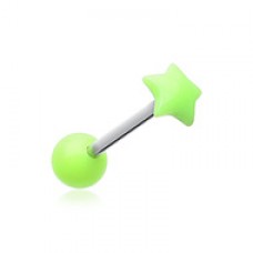 Fluffy Star Acrylic Top Barbell Tongue Ring