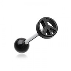 Classic Peace Acrylic Barbell Tongue Ring
