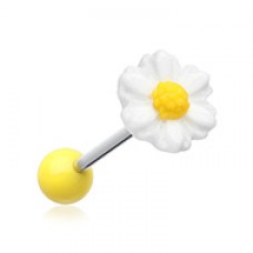 Adorable Daisy Acrylic Barbell Tongue Ring