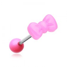 Cutesy Bow-Tie Acrylic Barbell Tongue Ring