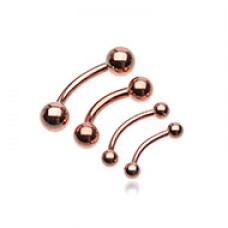 Rose Gold Plated Basic Curved Barbell Ring