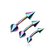 Colorline PVD Spike Curved Barbell Ring