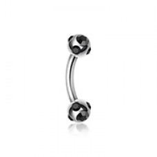 Aurora Gem Ball Curved Barbell Eyebrow Ring